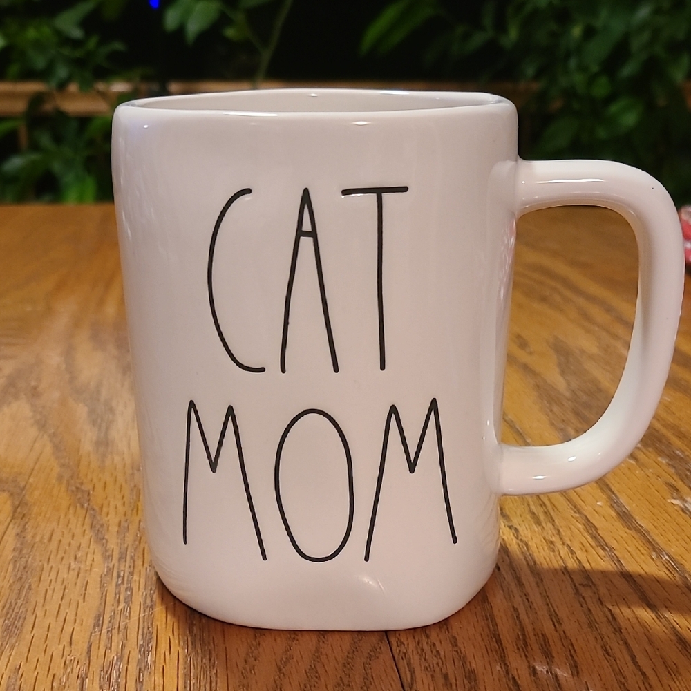 Rae Dunn CAT MOM Ceramic White Mug